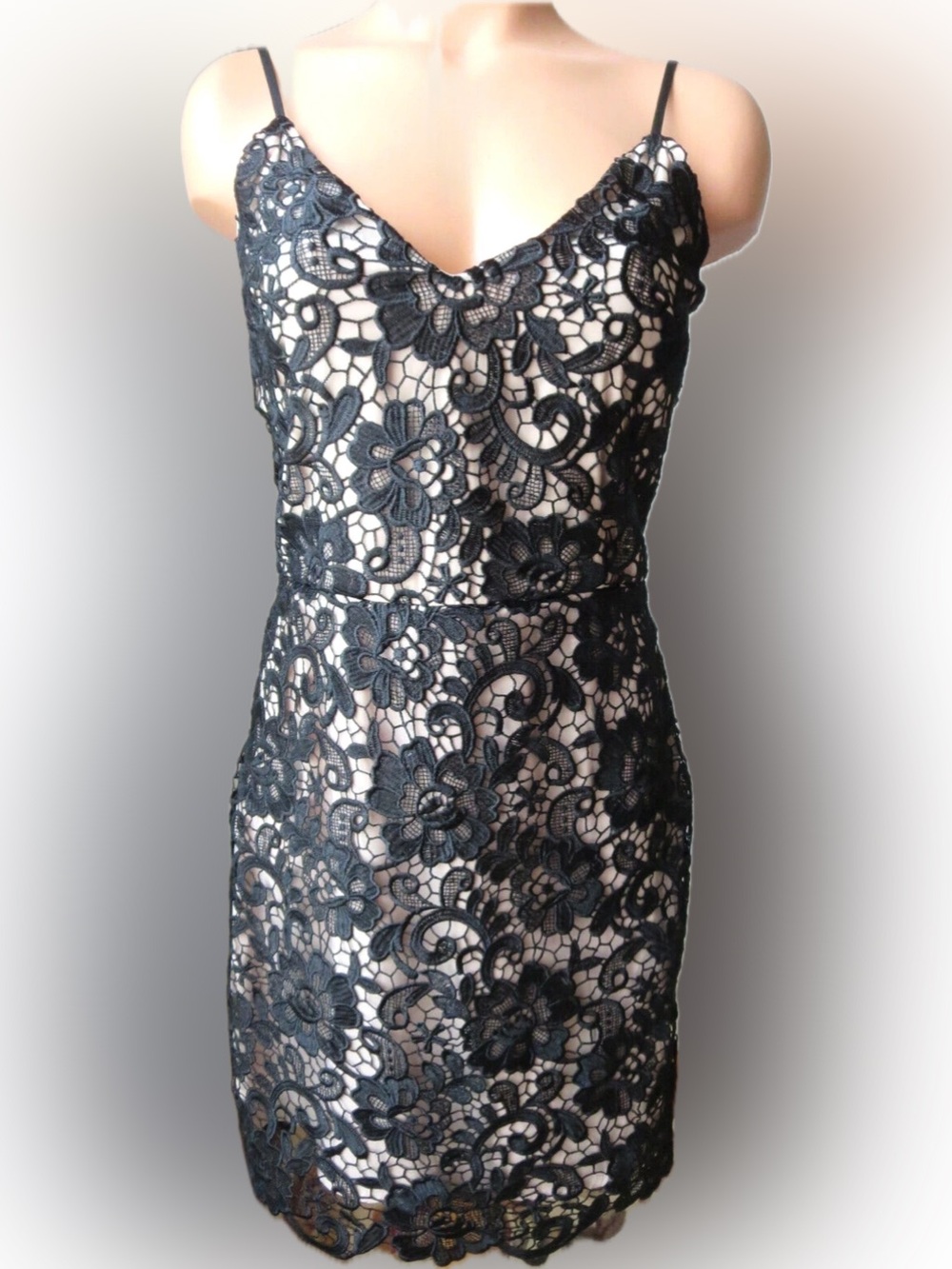 NWT Express Black Floral Lace Sleeveless Sheath Dress 4